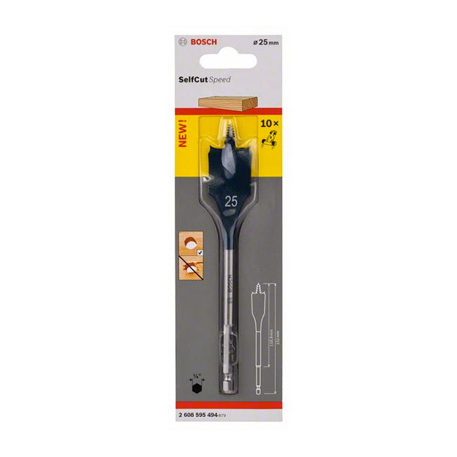 Bosch 25 mm Wood Spade Bit For Self Cut, 2 608 595 494 — view 2