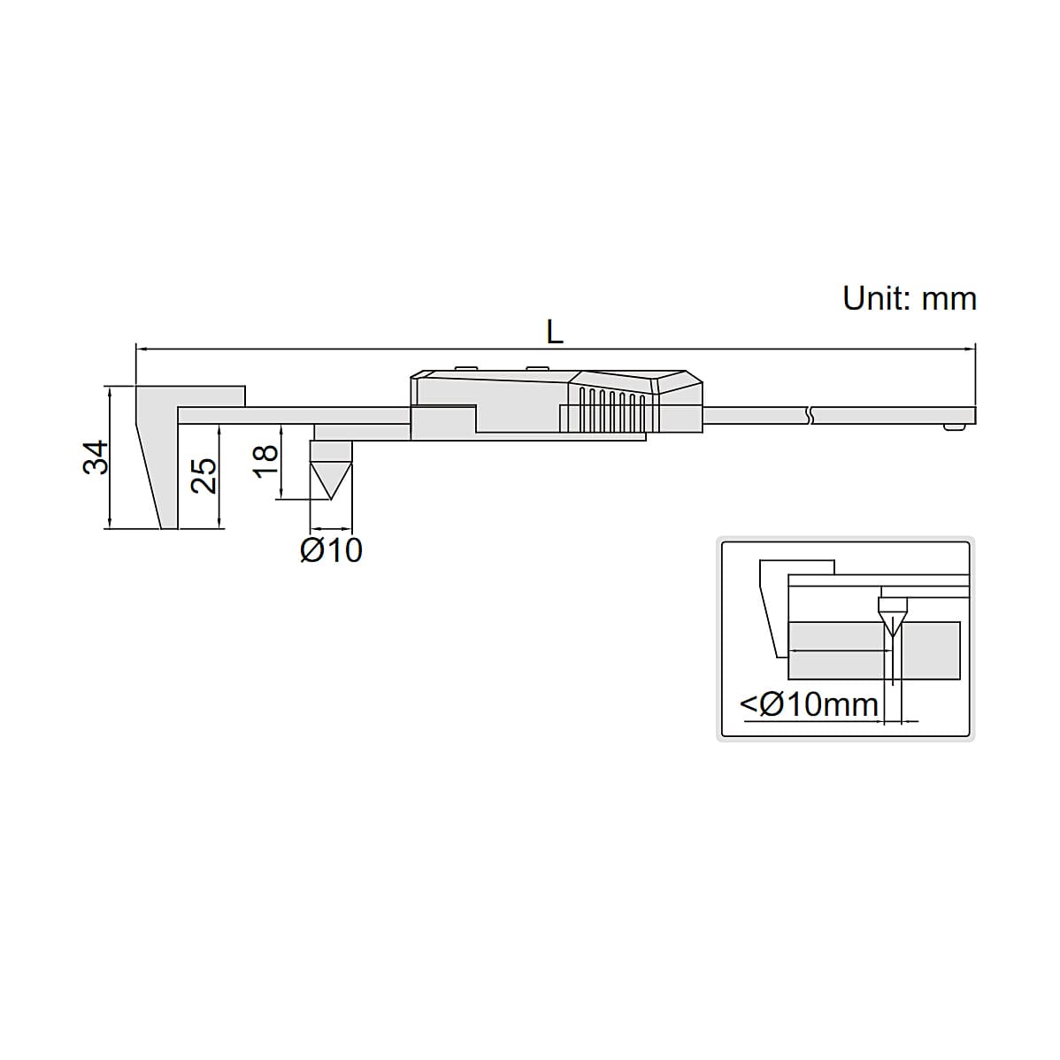 Insize 200 mm / 8 inch Digital Back-Jaw Edge to Center Caliper, 1524-200 — view 2