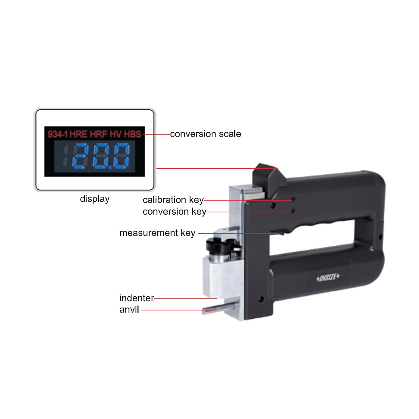 Insize 0 - 20HW Electric Aluminum Digital Hardness Tester, ISHW-ED21 — view 2