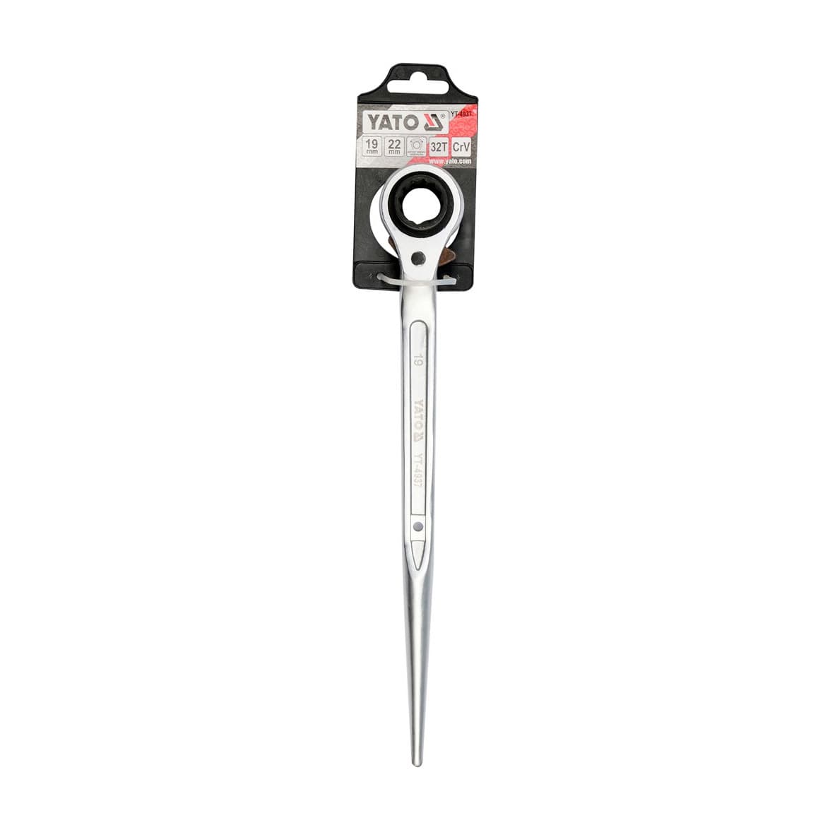 Yato 19 x 22 mm Double Socket Ratchet Handle, YT-4937S