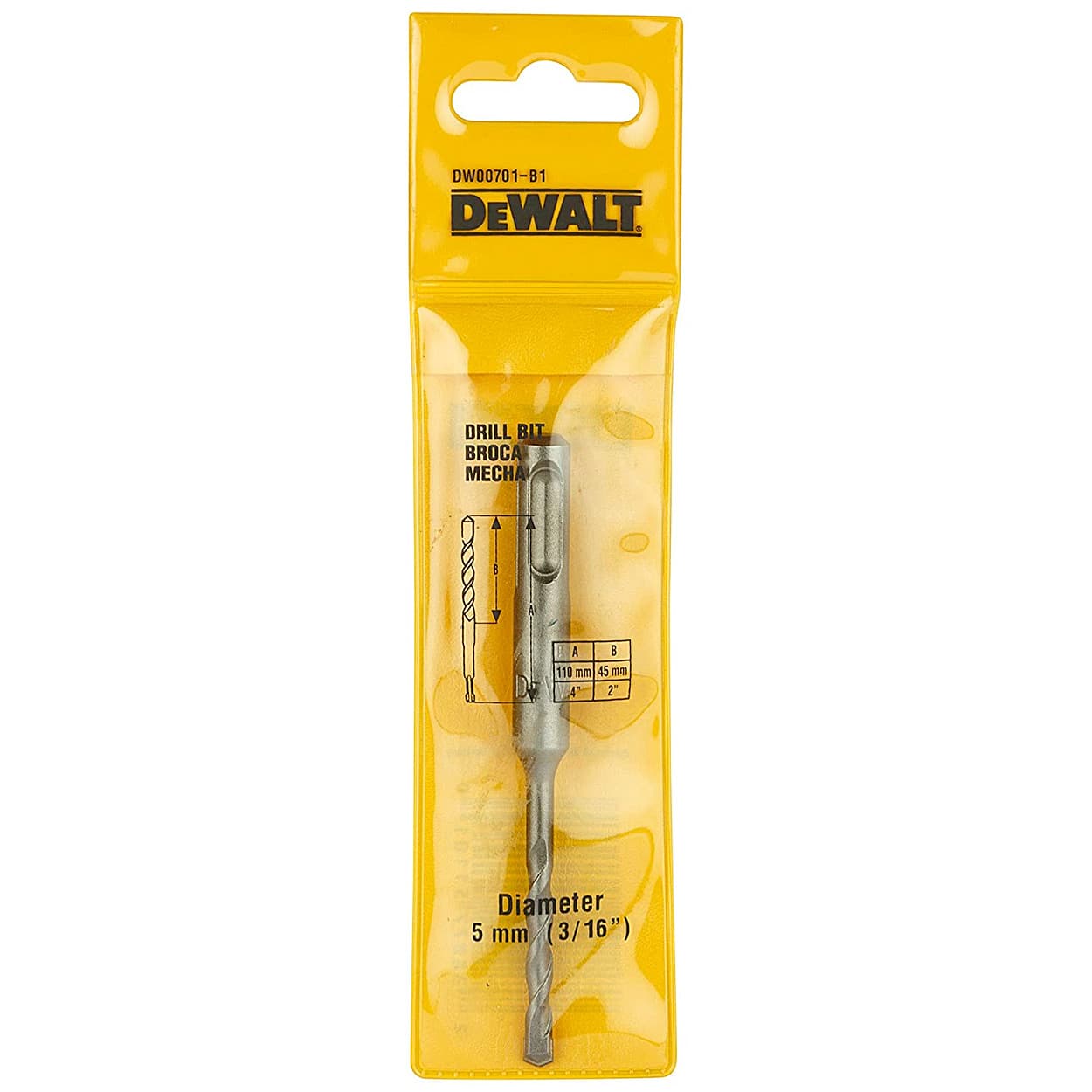 Dewalt 5.00 x 110 mm SDS Plus Extreme Drill Bit, DW00701-B1