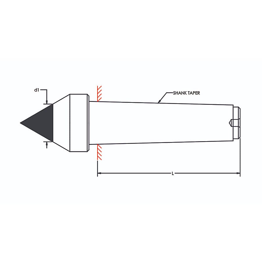Tooltech MT-3 / 18 mm Tip Diameter Special Carbide Tipped Dead Centre