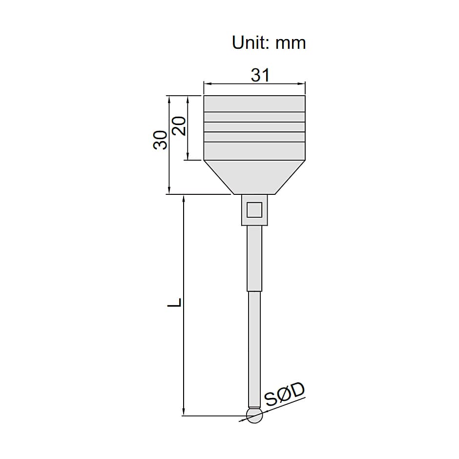 Insize 4 mm Ball Dia / 168 mm Spindle Length Edge Finder for EDM, 6558-44 — view 3