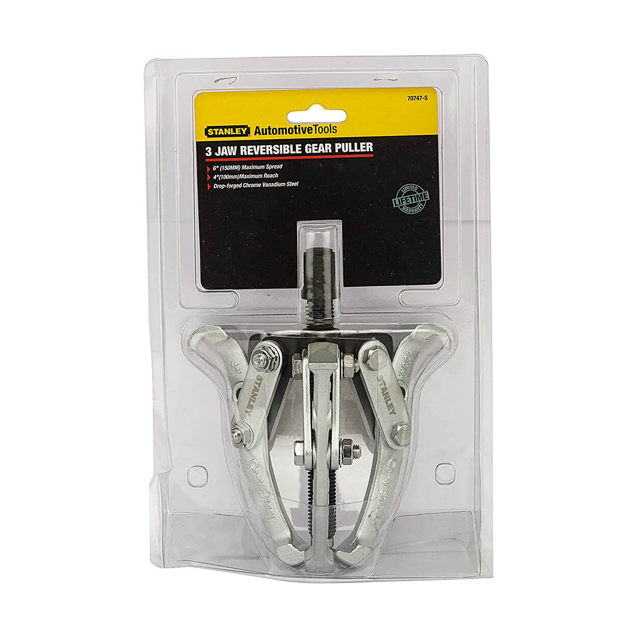 Stanley 100 mm Carbon Steel 3 Jaw Gear Puller, 70747-S
