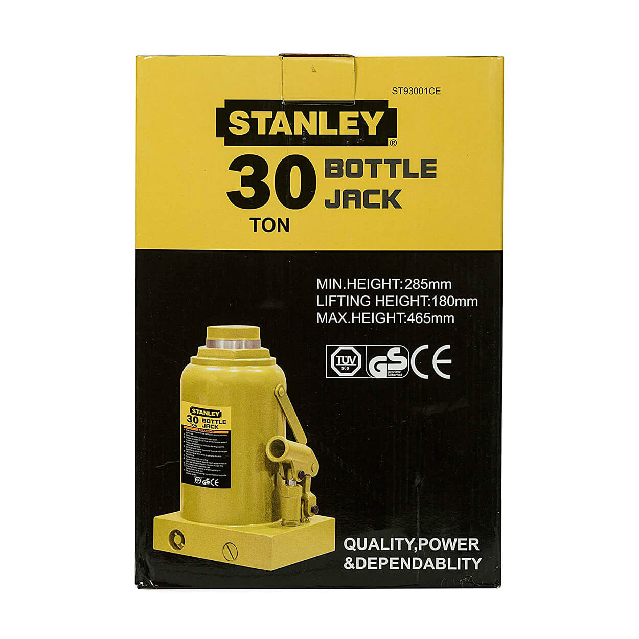 Stanley 30 Ton Capacity Hydraulic Bottle Jack, ST-93001CE