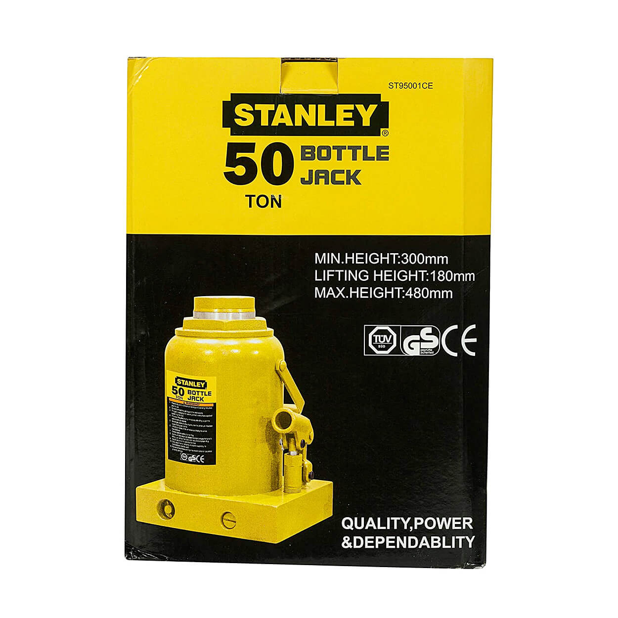 Stanley 50 Ton Capacity Hydraulic Bottle Jack, ST-95001CE — view 3