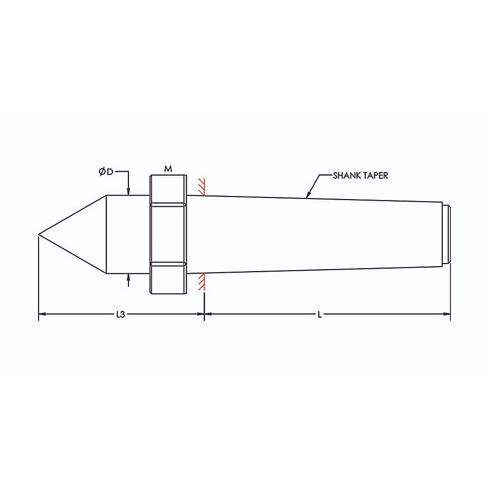 Tooltech MT-2 CNC Stub Dead Centre (With Draw Off Nut) — view 2