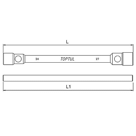 Toptul 27 x 30 mm Double-End Truck Wrench W/Bar (6PT x 6PT), CTIA2730