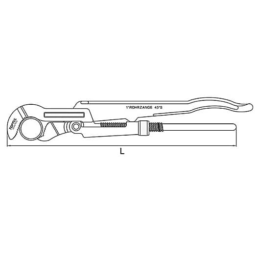 Toptul 1 Inch / 345 mm 45° Swedish Model Pipe Wrench With S-Shaped Jaw, DDAD1A32