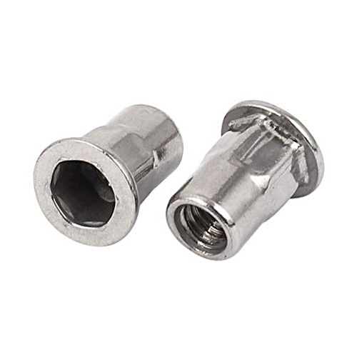 Pentagon 5 mm Insert Nut (Rivet Nut) with Semi Hex Body Large Head (Pack of 1000 Pcs)