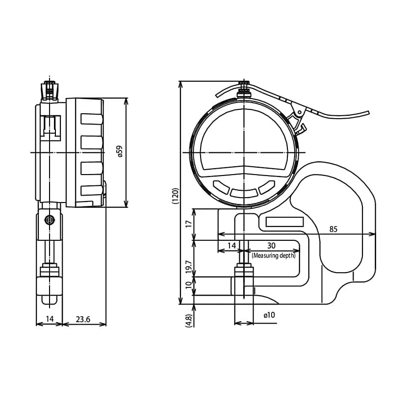 Mitutoyo 0 - 10 mm Flat Type Absolute Digital Thickness Gauge, 547-301A — view 5