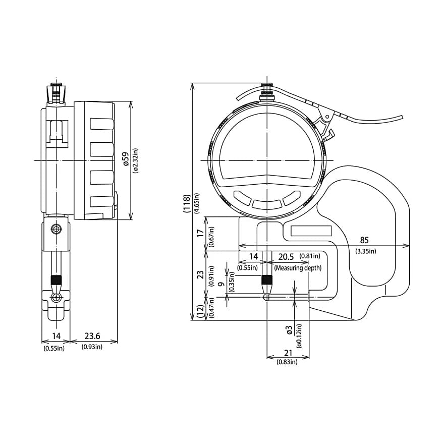 Mitutoyo 10 mm / 0.4 inch Absolute Digital Pipe Thickness Gauge, 547-361A — view 5