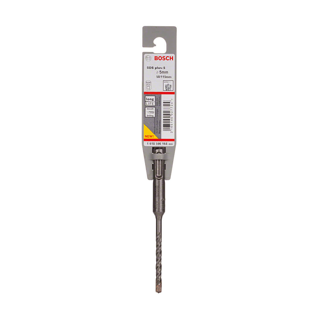 Bosch 5.00 x 115 mm SDS Plus-5 Drill Bits, 1 618 596 164