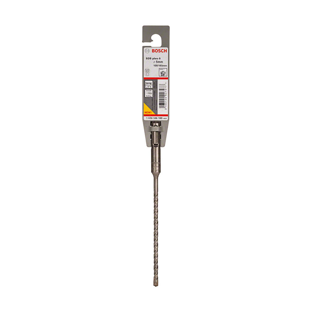 Bosch 5.00 x 165 mm SDS Plus-5 Drill Bits, 1 618 596 189 — view 2