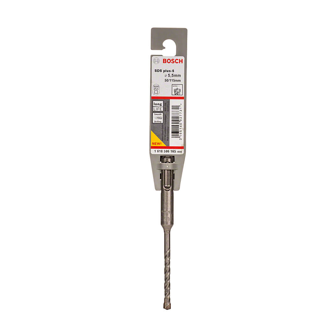 Bosch 5.50 x 115 mm SDS Plus-5 Drill Bits, 1 618 596 165