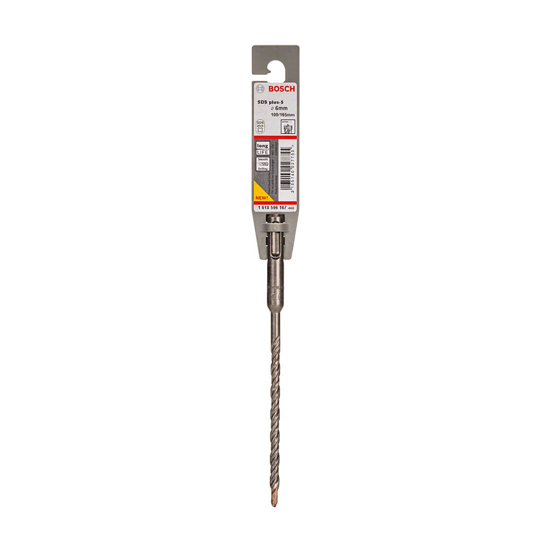 Bosch 6.00 x 165 mm SDS Plus-5 Drill Bits, 1 618 596 167