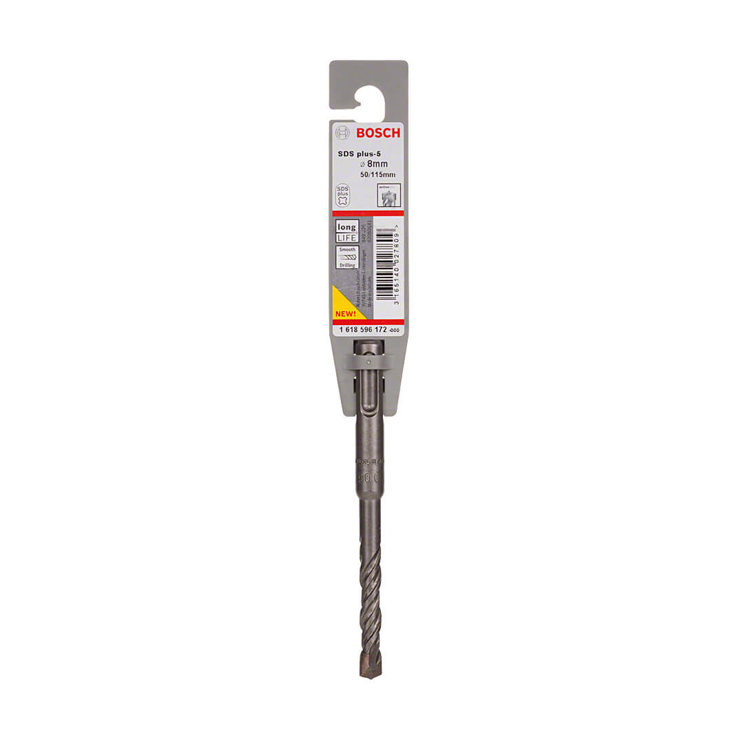 Bosch 8.00 x 115 mm SDS Plus-5 Drill Bits, 1 618 596 172