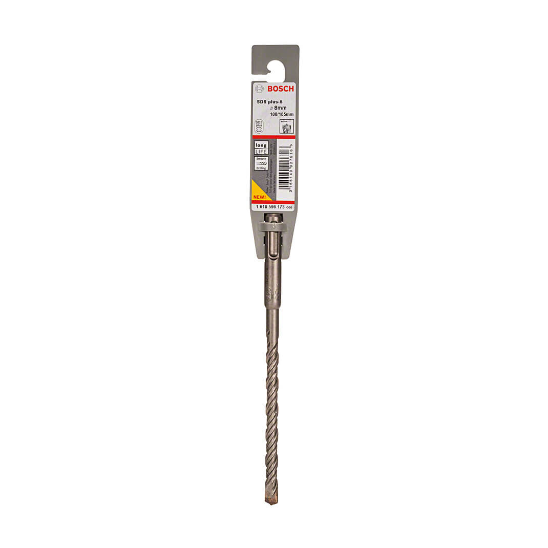 Bosch 8.00 x 165 mm SDS Plus-5 Drill Bits, 1 618 596 173