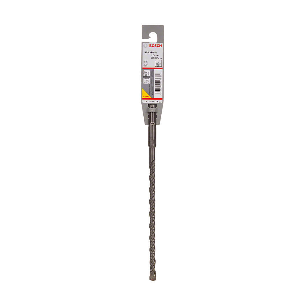 Bosch 8.00 x 215 mm SDS Plus-5 Drill Bits, 1 618 596 174