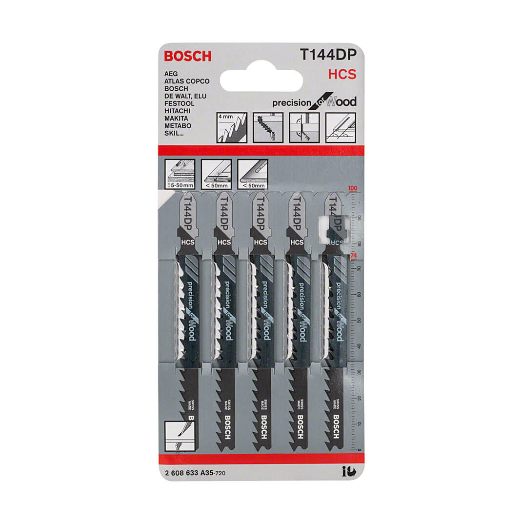 Bosch 100 mm Jigsaw Blades Precision for Wood (T 144 DP), 2 608 633 A35 — view 2