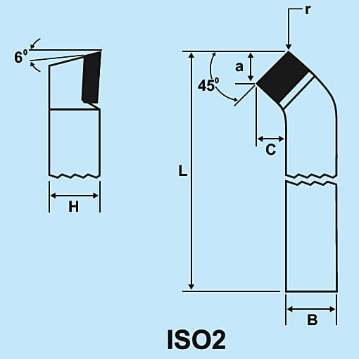 Zenstar 170 mm Length / ISO 2 (111) Cranked Turning & Facing Tool (Left Hand), 111-3232