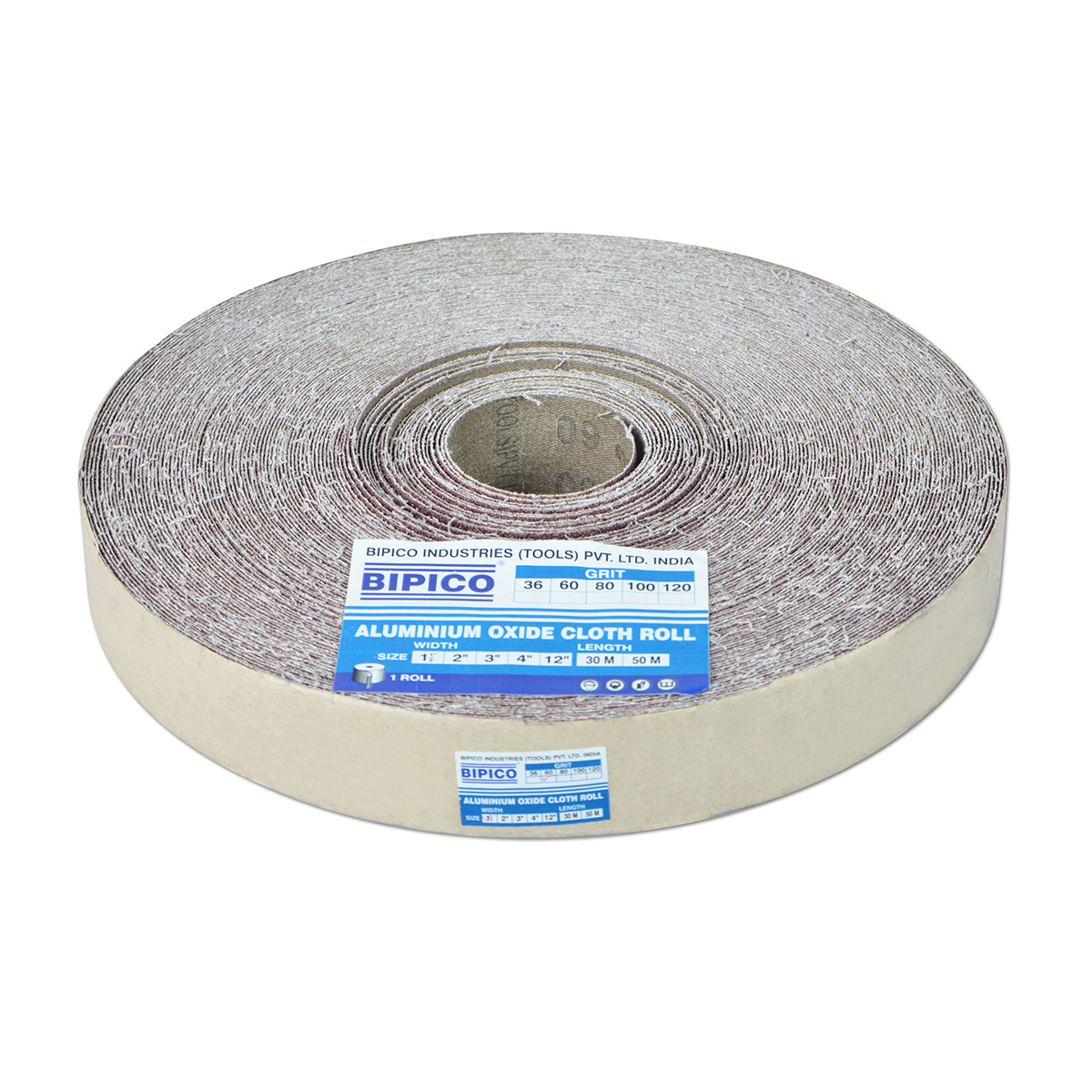 Bipico 300 mm x 50 Mtr / 120 Grit - Green Resin Metal Cloth Tape Roll