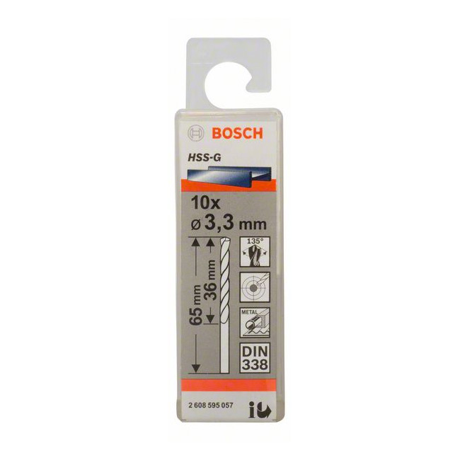 Bosch 3.40 x 70 mm HSS Metal Drill Bits (Pack of 10 Pcs), 2 608 585 482 — view 2