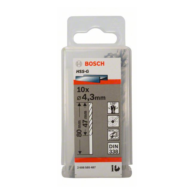 Bosch 4.30 x 80 mm HSS Metal Drill Bits (Pack of 10 Pcs), 2 608 585 487 — view 2