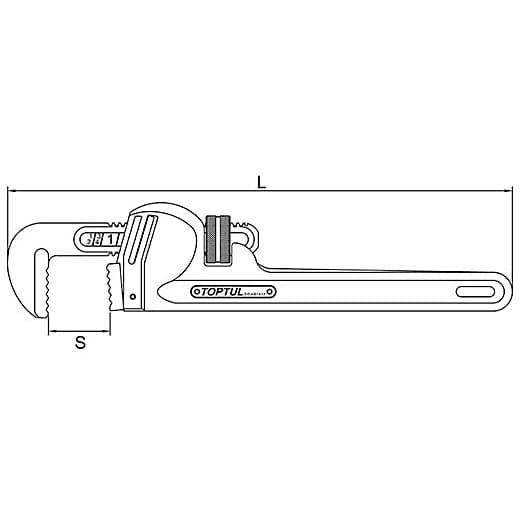 Toptul 24 Inch / 600 mm Aluminum Alloy Pipe Wrench, DDAC1A24 — view 2