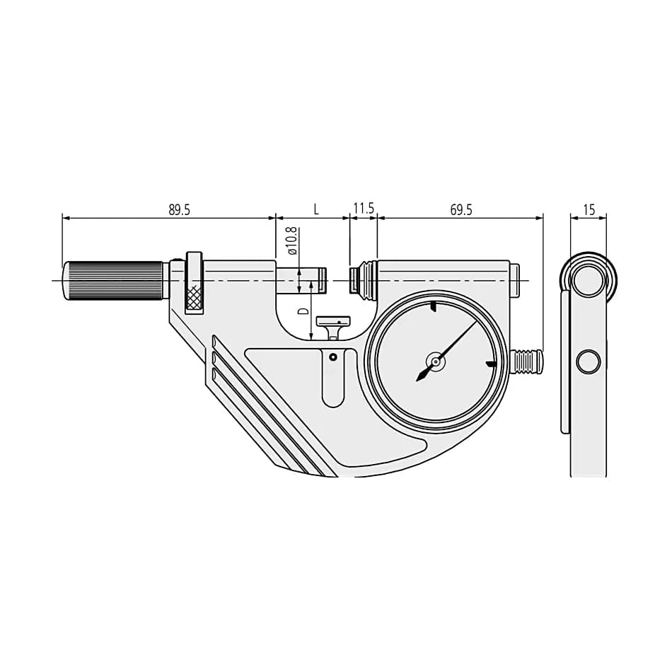 Mitutoyo 3 - 4 inch Dial Snap Meter (IP54), 523-134 — view 2