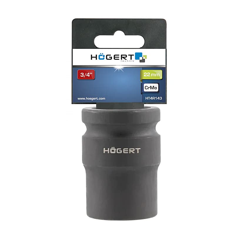 Hogert 21 mm 3/4" Sq. Drive Short Impact Socket, HT4R142