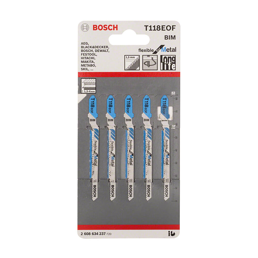 Bosch 83 mm Jigsaw Blades Flexible for Metal (T 118 EOF), 2 608 634 237 — view 2