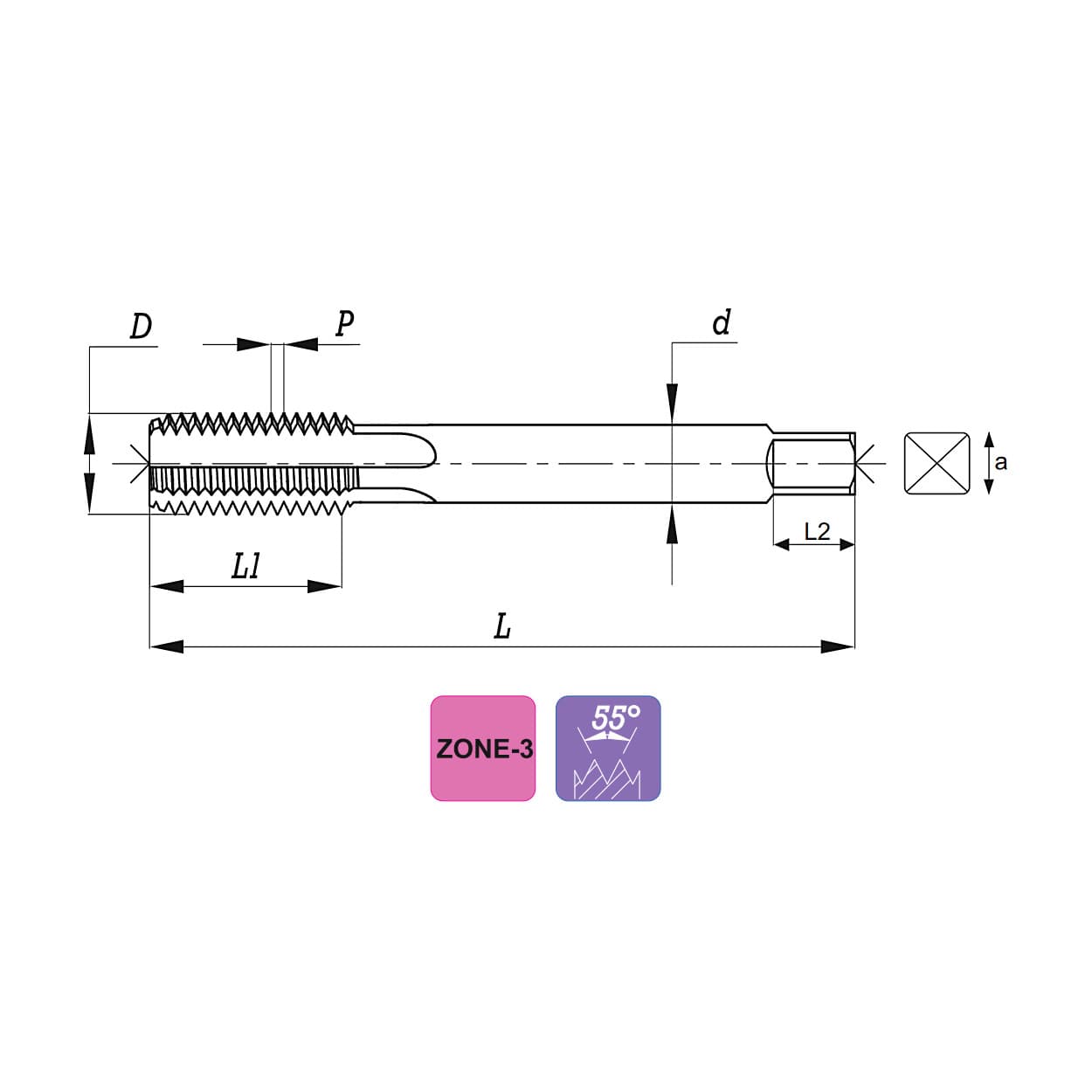 JK 3/16 Inch BSW Thread HSS Hand Taps (Set of 3 Pcs), 9110047