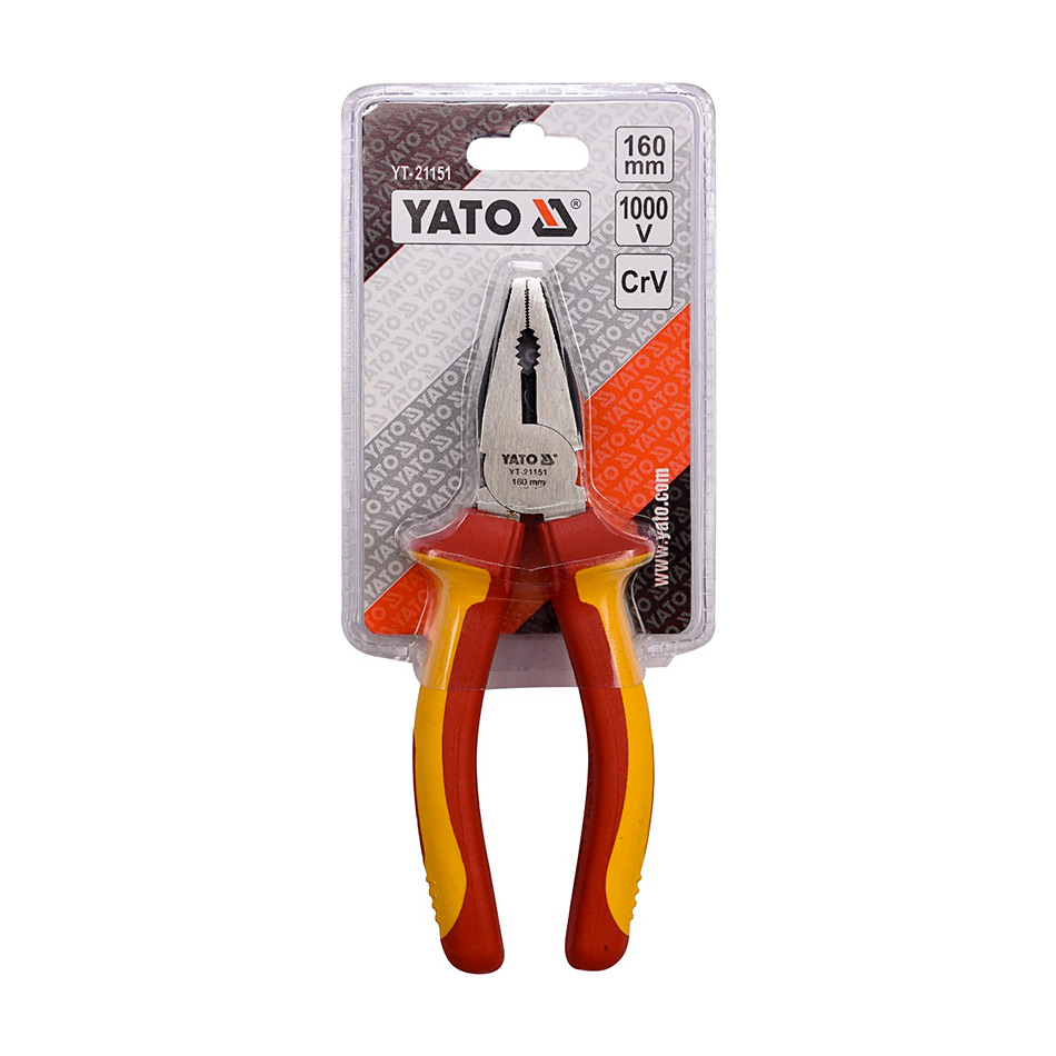 Yato 6 inch / 160 mm Insulated Combination Pliers (VDE), YT-21151 — view 2