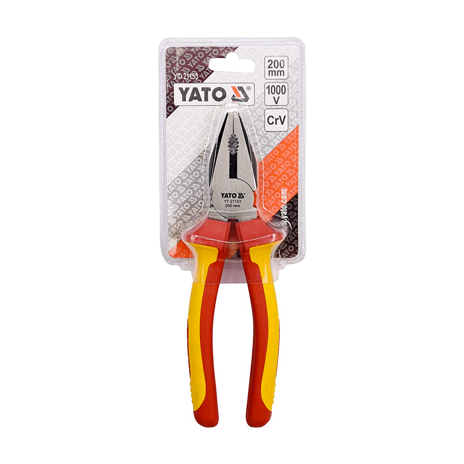 Yato 8 inch / 200 mm Insulated Combination Pliers (VDE), YT-21153 — view 2