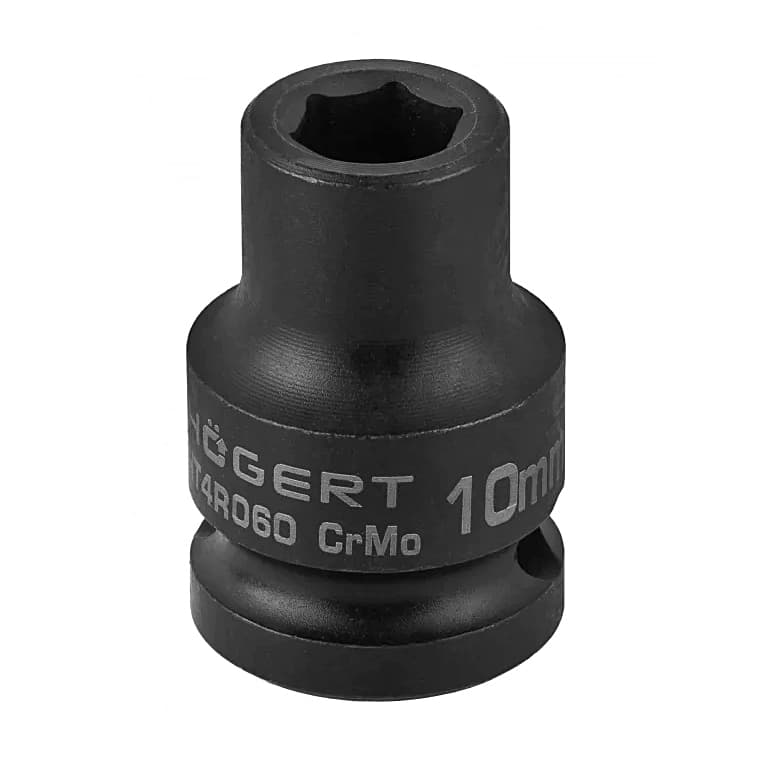 Hogert 10 mm 1/2" Sq. Drive Short Impact Socket, HT4R060
