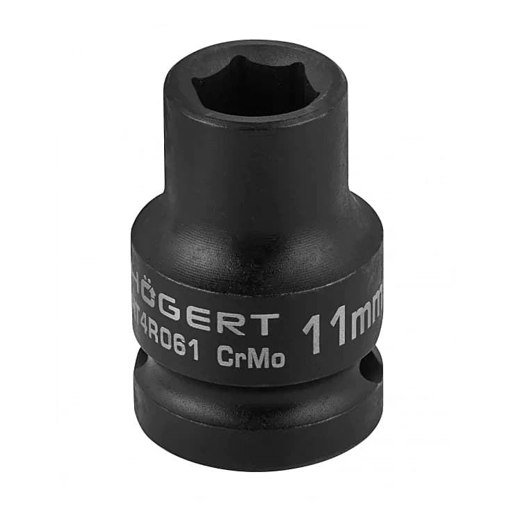 Hogert 11 mm 1/2" Sq. Drive Short Impact Socket, HT4R061