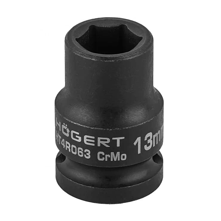 Hogert 13 mm 1/2" Sq. Drive Short Impact Socket, HT4R063