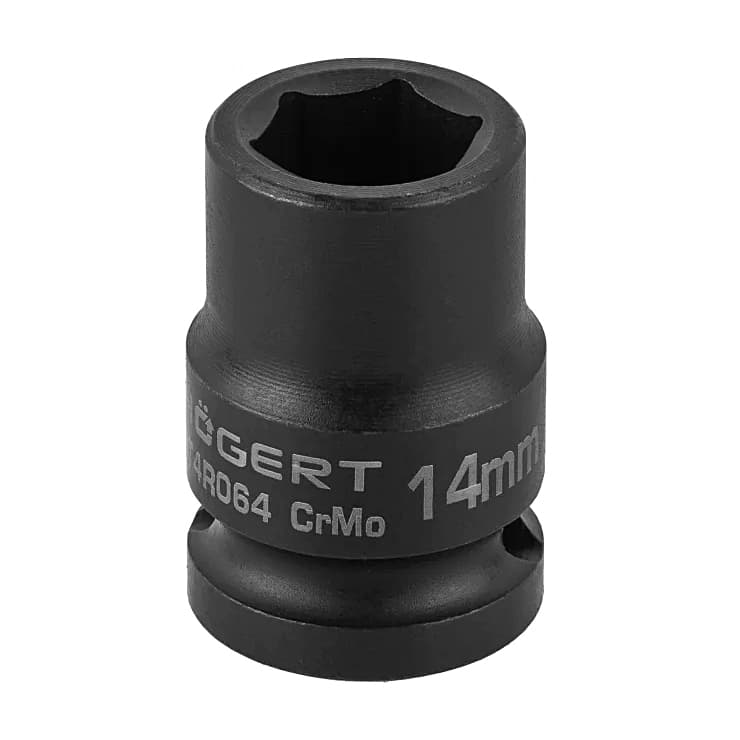Hogert 14 mm 1/2" Sq. Drive Short Impact Socket, HT4R064