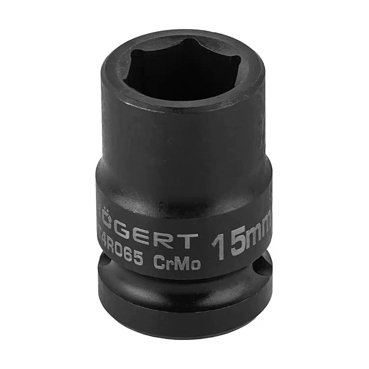 Hogert 15 mm 1/2" Sq. Drive Short Impact Socket, HT4R065