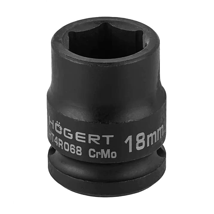 Hogert 18 mm 1/2" Sq. Drive Short Impact Socket, HT4R068