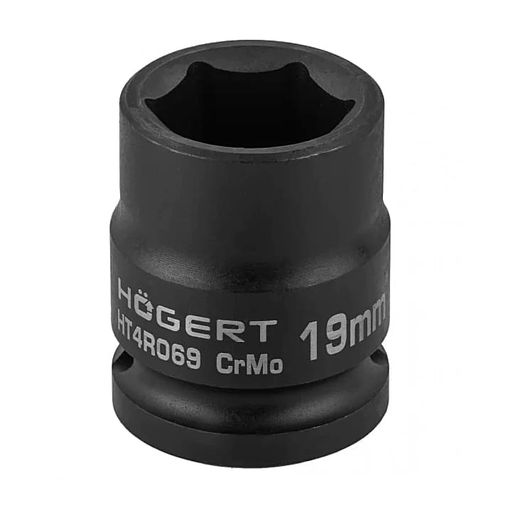 Hogert 19 mm 1/2" Sq. Drive Short Impact Socket, HT4R069