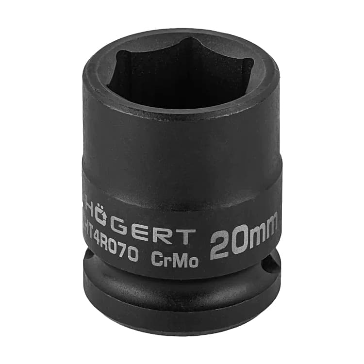 Hogert 20 mm 1/2" Sq. Drive Short Impact Socket, HT4R070
