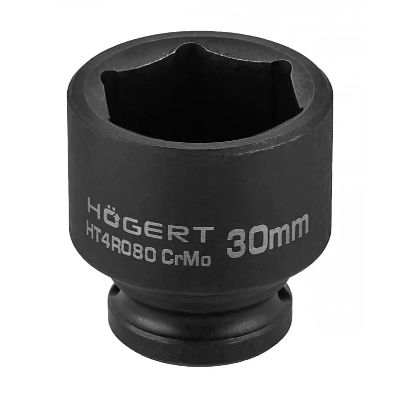 Hogert 30 mm 1/2" Sq. Drive Short Impact Socket, HT4R080
