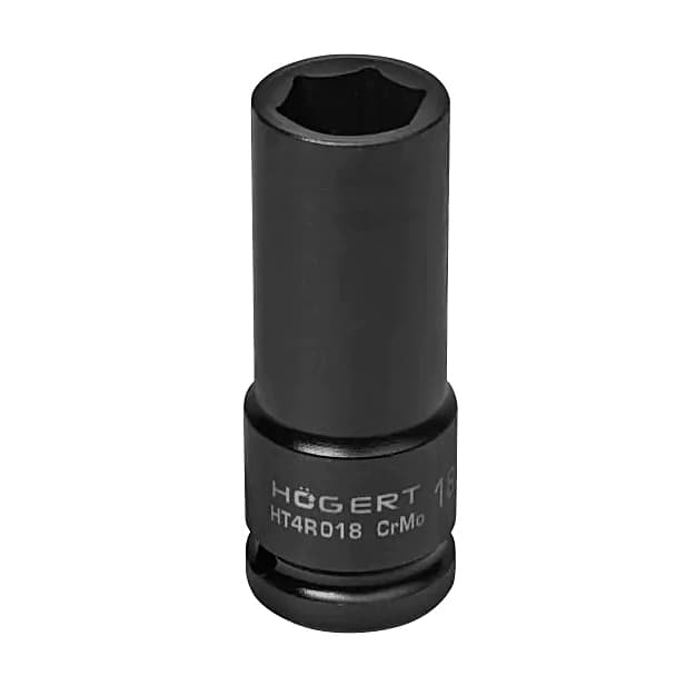 Hogert 18 mm 1/2" Sq. Drive Impact Deep Socket (Long), HT4R018