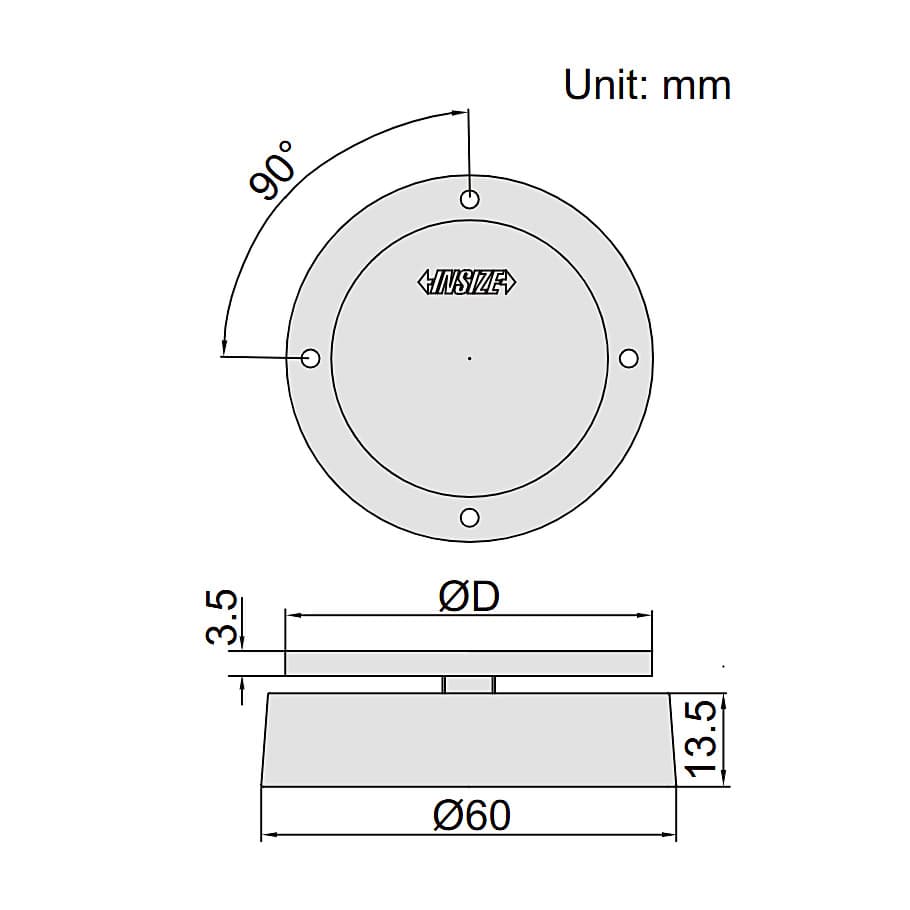 Insize 51.5 mm Magnetic Back For Digital/Dial Indicators, 7331-M1 — view 3