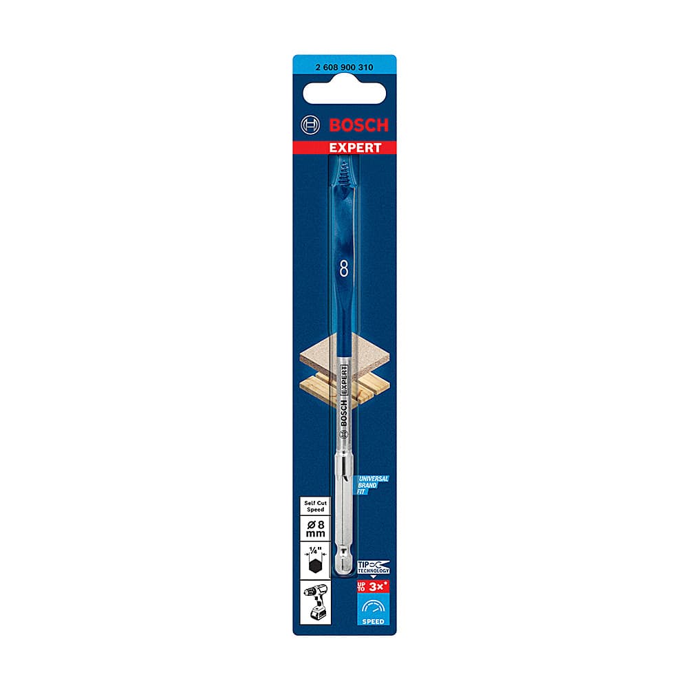 Bosch 8 mm Expert Self Cut Speed Spade Drill Bit, 2 608 900 310