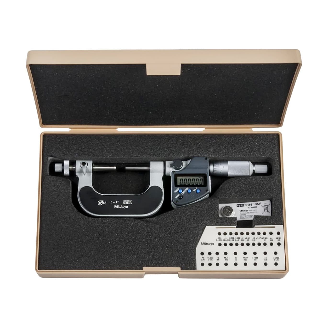 Mitutoyo 1 inch / 25 mm Digital Gear Tooth Micrometer (IP65), 324-351-30 — view 2