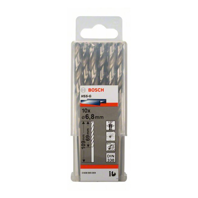 Bosch 6.80 x 109 mm HSS Metal Drill Bits (Pack of 10 Pcs), 2 608 595 069 — view 2