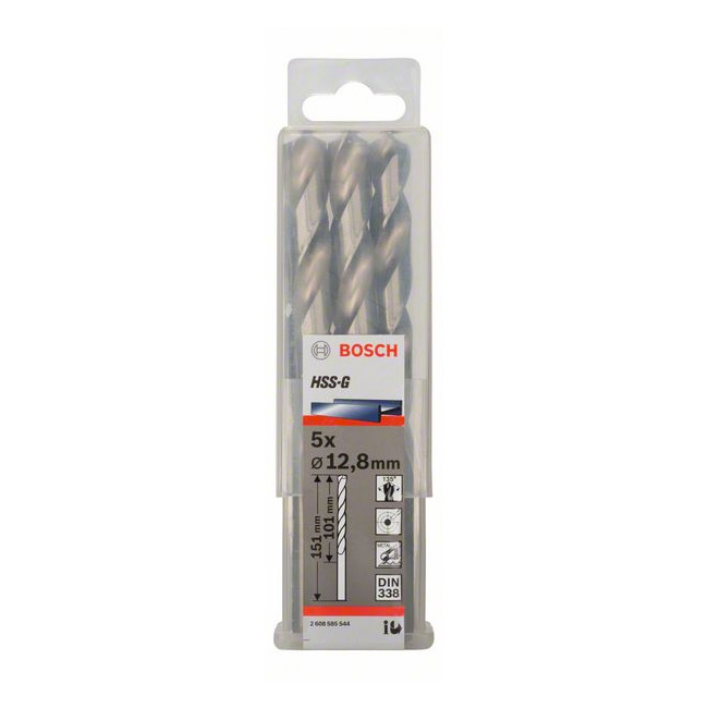 Bosch 12.80 x 151 mm HSS Metal Drill Bits (Pack of 5 Pcs), 2 608 585 544 — view 2